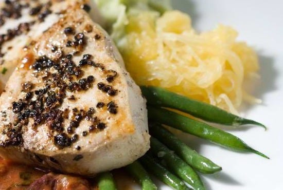 pepper crusted swordfish