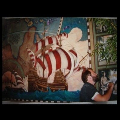 detail of the Freedom Tower Miami Mural recreated in 1988, William Mark Coulthard Wade Foy and John Conroy.Contact at thuth@freedomtowermiamimural.com 