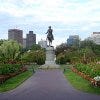 The Boston Public Garden, designed by Frederick Law Olmsted, from the Arlington Street entrance.