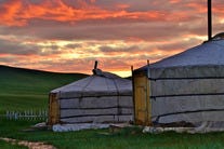 Sunset on the Mongolian Steppe