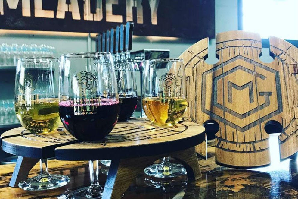 Mead me in the taproom! Sampling, light to heavy, is recommended for finding your favorite styles