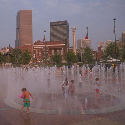 Kids playing at Centennial Olympic Park