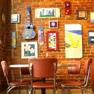 Cool art on display inside Thumbs Up