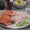 2007-08-10_06  My lunch: smoked salmon and shrimp salad