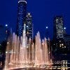 Atlanta's Centennial Olympic Park's fountain is radiant at night