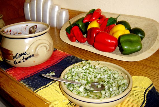 Ingredients for salsa at Mrs. Mendoza's
