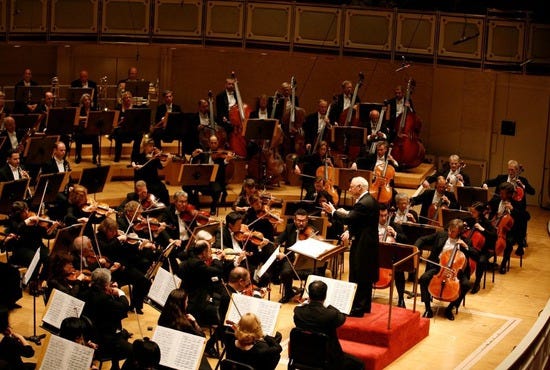 Chicago Symphony Orchestra with principal conductor Bernard Haitink. Photo courtesy of the Chicago Symphony Orchestra.