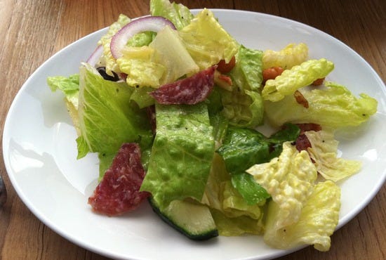 the-menu-has-lots-of-small-portion-dishes-meant-to-share-so-we-started-with-a-tritata-salad-with-salami-cucumbers-potatoes-olives-fried-chickpeas-peccorino-cheese-and-a-red-wine-vinaigr