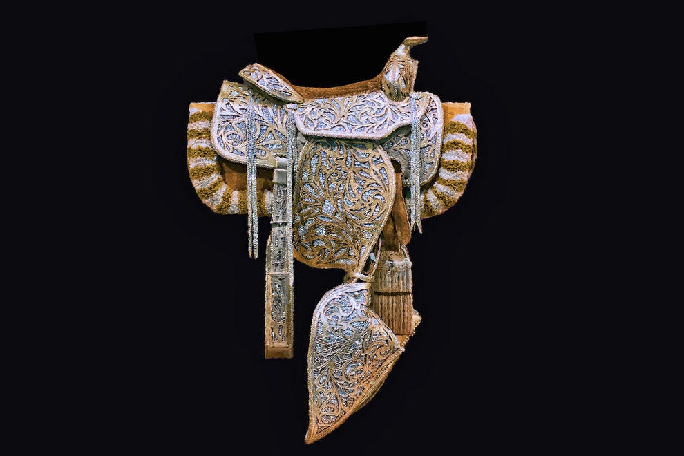 Judy Lynn's gold and rhinestone saddle designed by Nudie Cohn