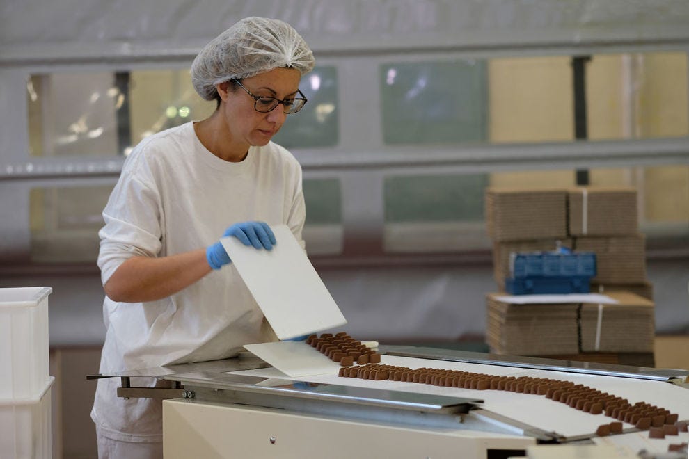 Chocolates in the making