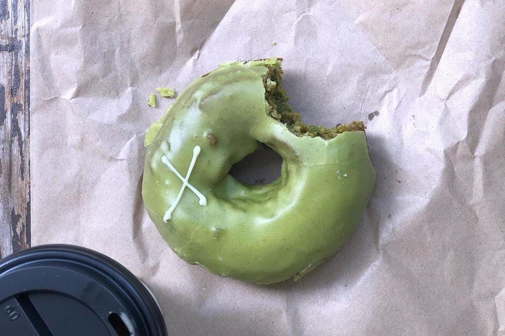 Matcha cake doughnut from Crosstown Doughnuts