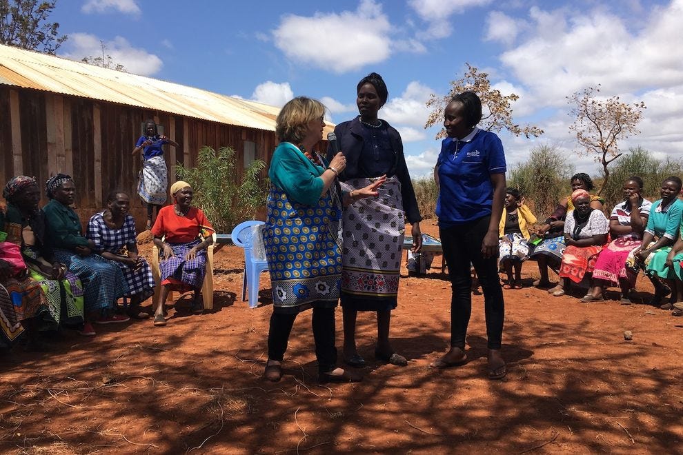 Linda Higdon leading a sacred women's circle in Kenya