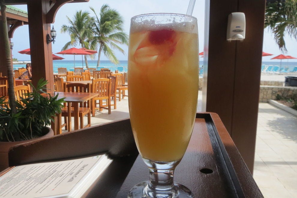 Bomb Rush is a fruity melange popular at the Sonesta Maho Beach Resort and Sonesta Ocean Point in Sint Maarten