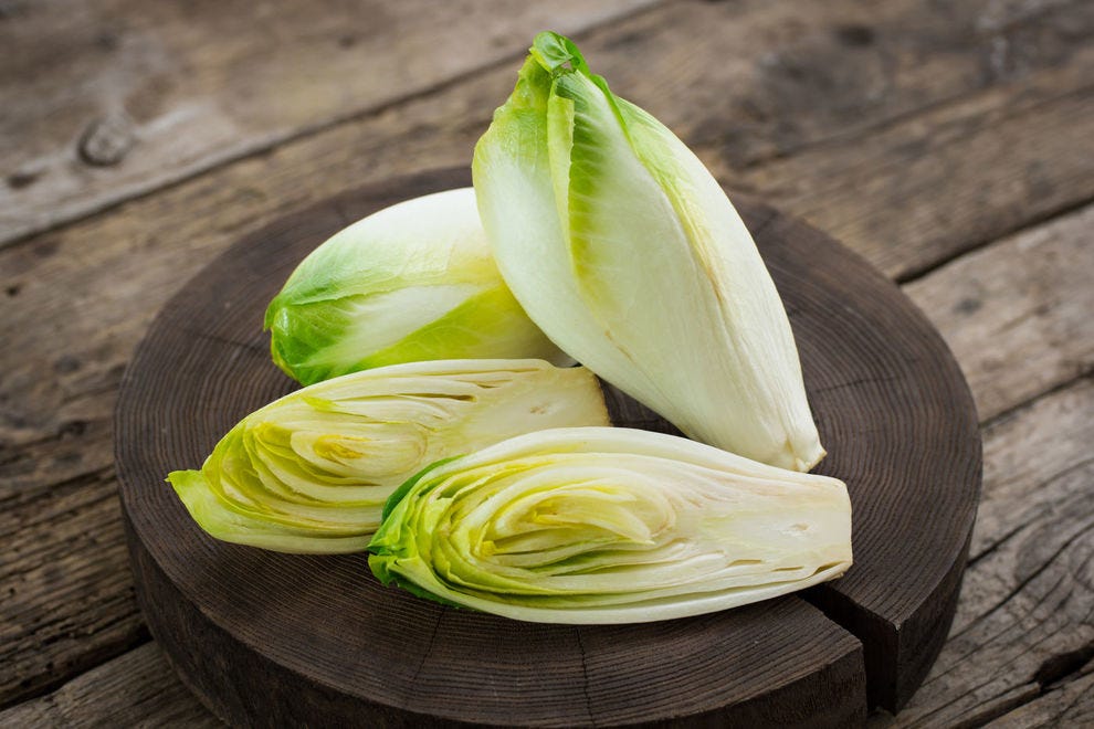 A Belgian endive, or, as it's also known, witloof and chicory