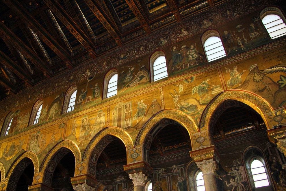 Golden mosaics at Palermo cathedral