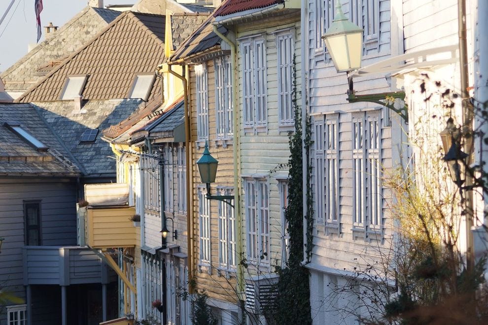 Row of wooden houses