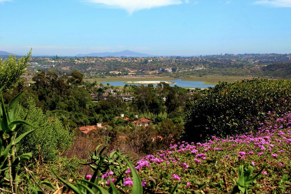 Vue sur le paysage du sud de la Californie, Park Hyatt Aviara Resort, Carlsbad, Californie