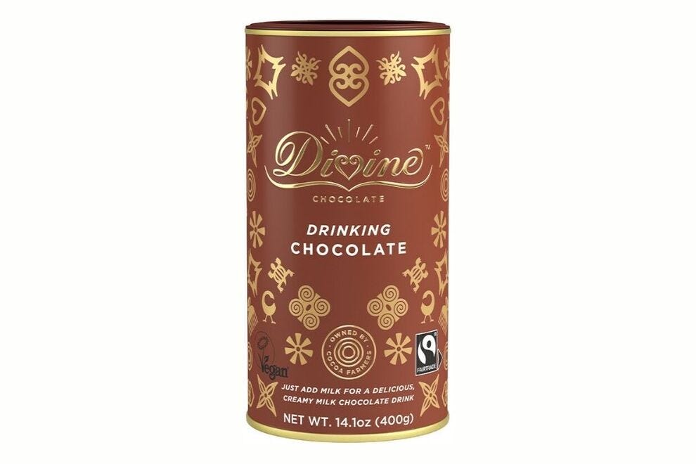 Just add your favorite plant-based milk for a vegan hot chocolate drink from Divine