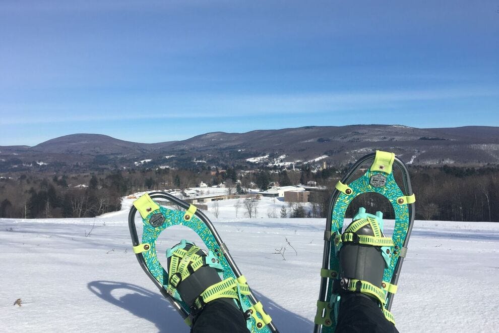 Exploring the campus at Clark Art Institute, thanks to Project Snowshoe