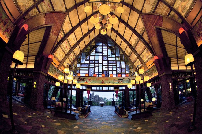 The lobby is designed to showcase Hawaiian culture