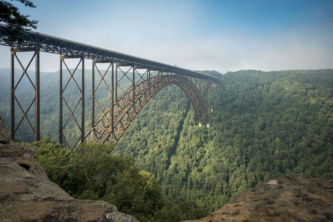 Every autumn, "Bridge Day" brings adventure seekers to the New River Gorge