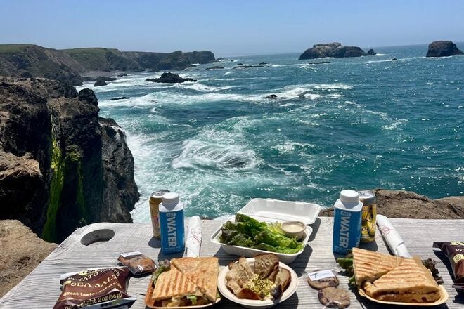 Enjoy a picnic at one of several benches built into the cliffside at The Inn at Newport Ranch