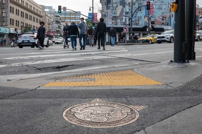 It's easy to miss the Cliff Burton memorial plaque at this busy San Francisco intersection