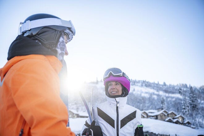 A solo ski vacation is a good chance to take a clinic led by professional (and even Olympic) skiers