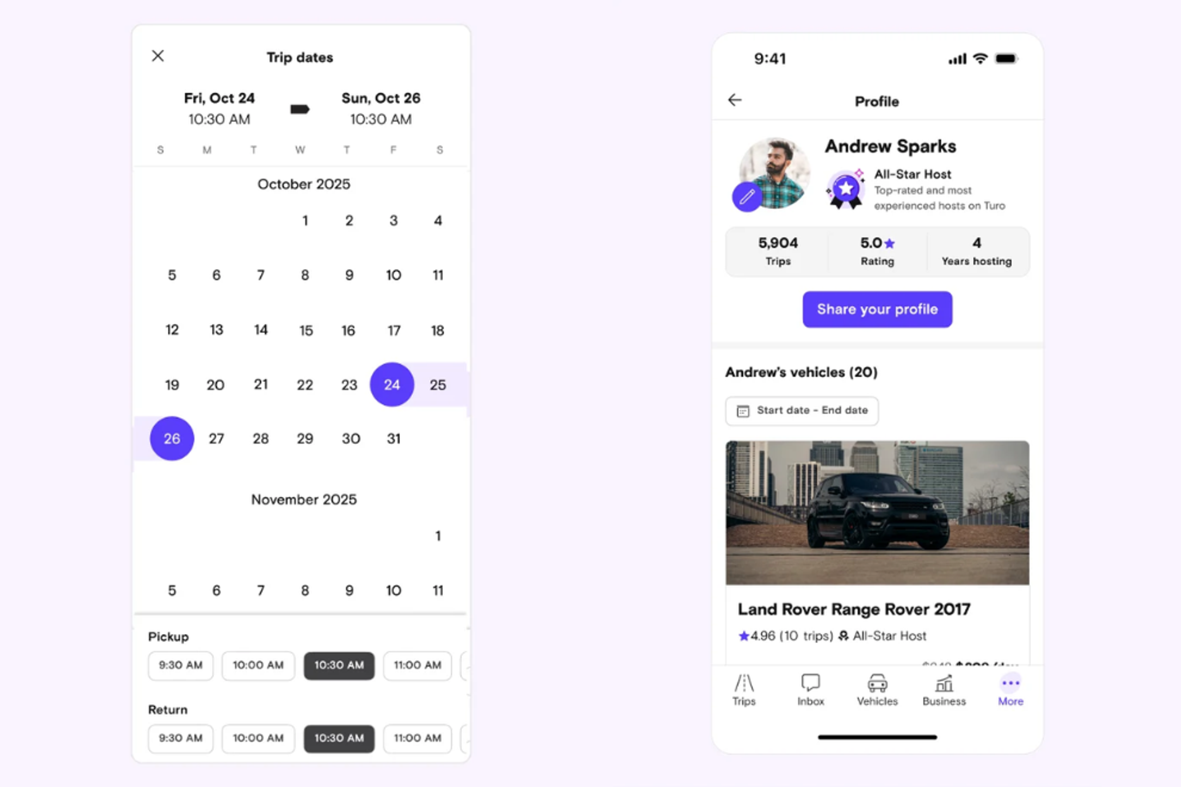 You can rent a car directly from your phone.
