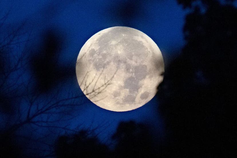 The Harvest Moon, which was also a supermoon sets on Friday, Sept. 29, 2023.